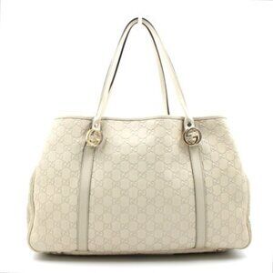Pre-owned Gucci Monogram Guccissima Large GG Twins Tote Beige